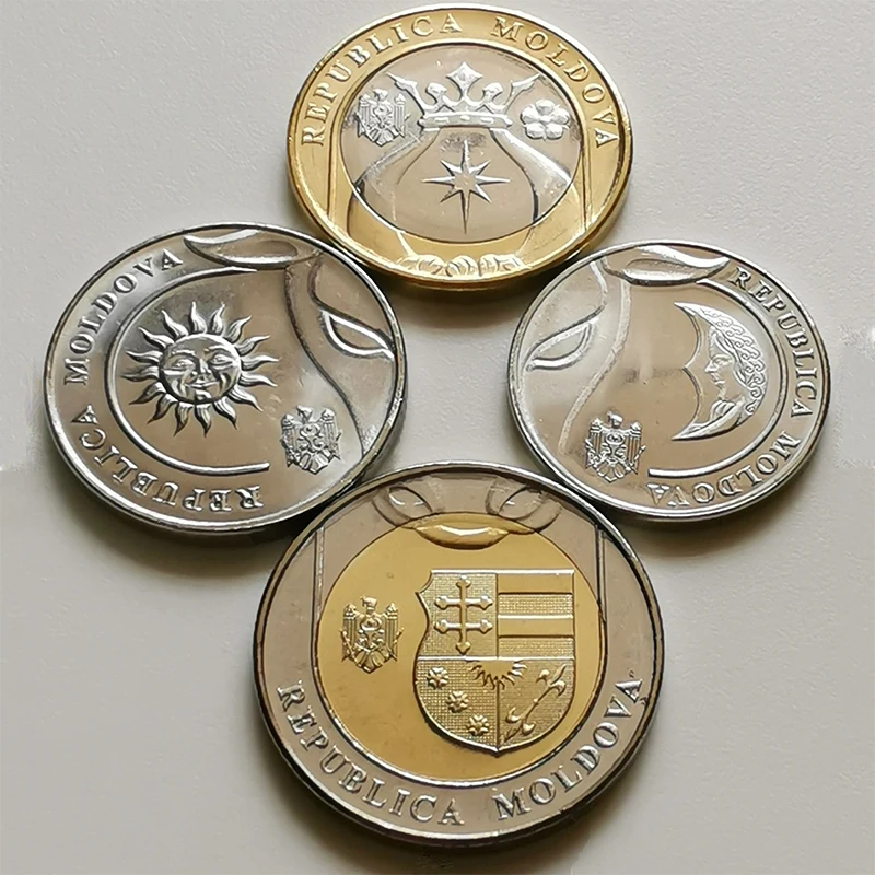 

Moldova Set 4 PCS Coins ( Can Spell The Bull's Head Pattern) 2018 ( 2 5 10 Lei 1 Leu ) Original Coin