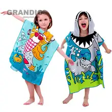 Детское банное полотенце, пончо, одеяло, детское полотенце из микрофибры с капюшоном, банный халат для мальчиков и девочек, быстросохнущее полотенце для пляжа путешествий