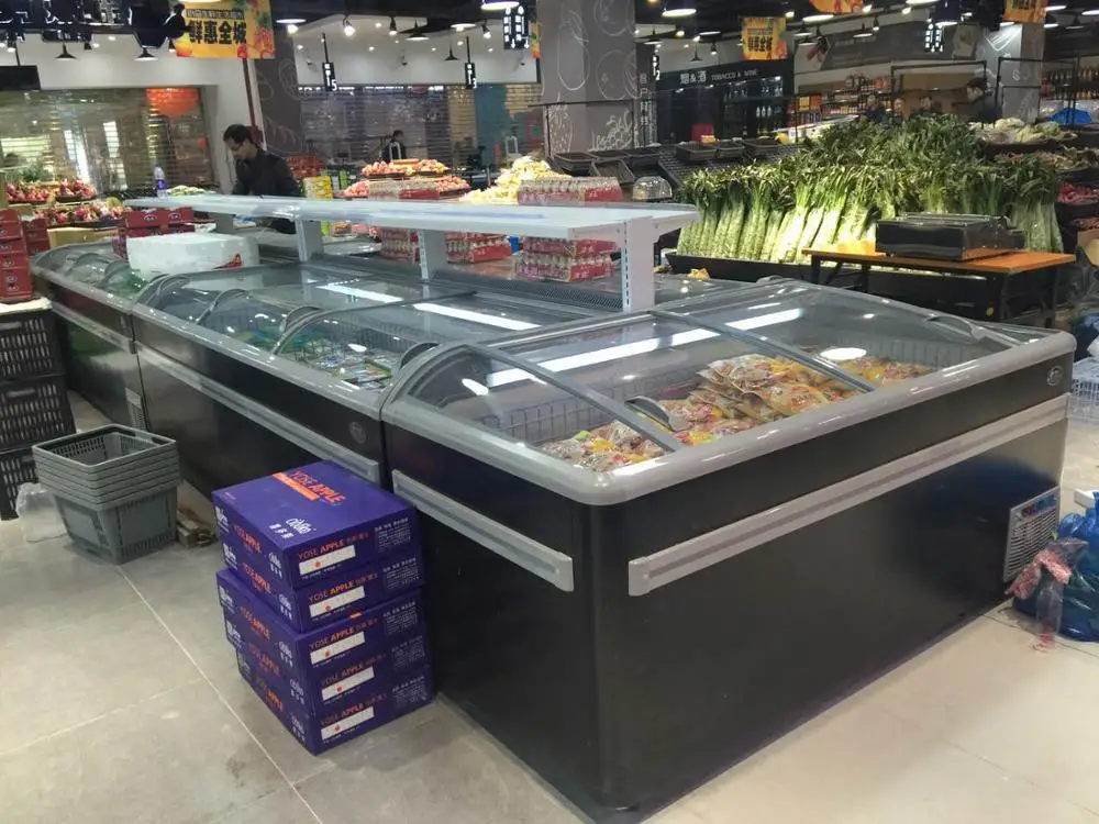 Супермаркет коммерческий холодильник-ларь остров витрина морозильник для продажи