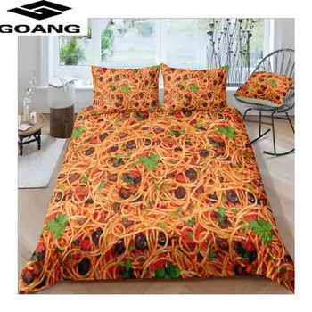 

GOANG European and American style king queen duvet cover set and pillowcases twin home textile mexican pizza bedding set