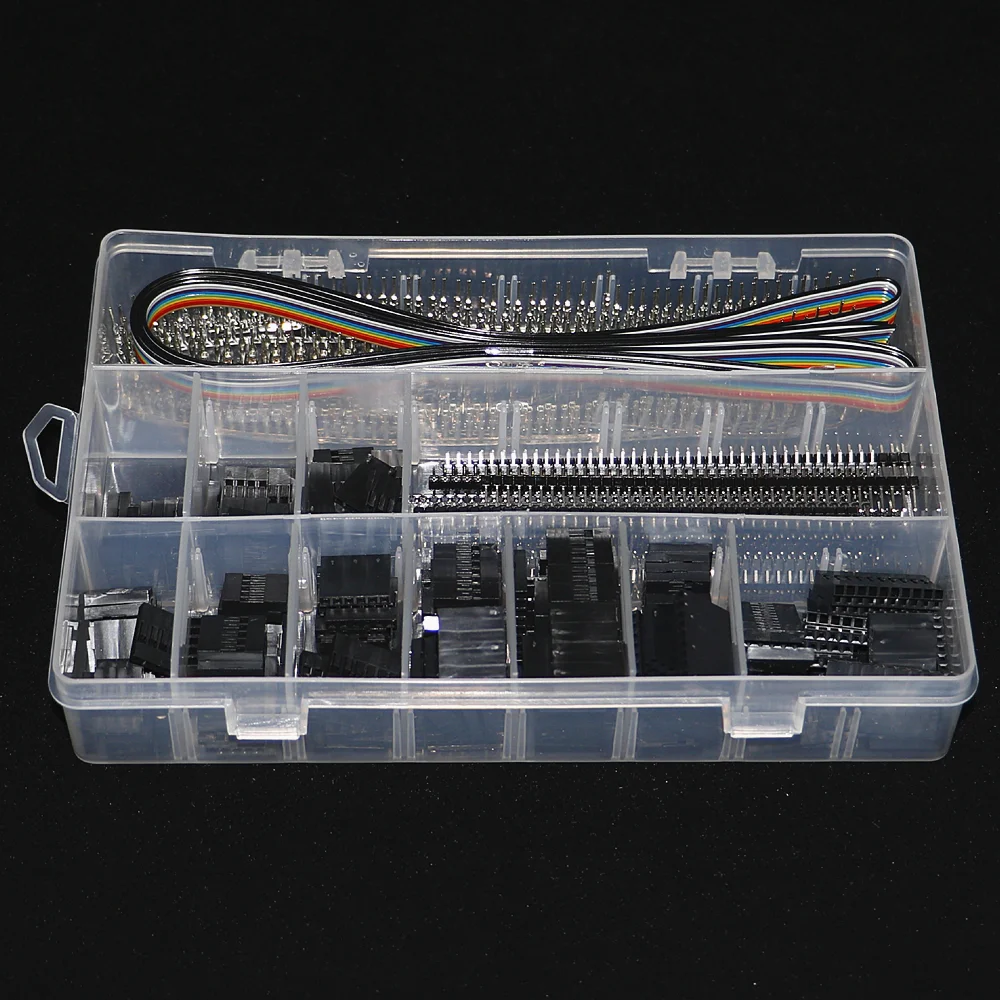 635 개/상자 40 핀 2.54mm 피치 단일 행 핀 헤더, 커넥터 하우징 암, 수/암 핀 커넥터 키트