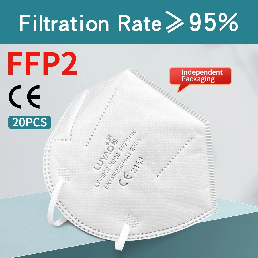 mascarilla fpp2 homologada Mascarilla FFP2 NR antipolvo, 5 capas, Anti-PM2.5, antiniebla, reutilizable, protección antipolvo, envío rápido