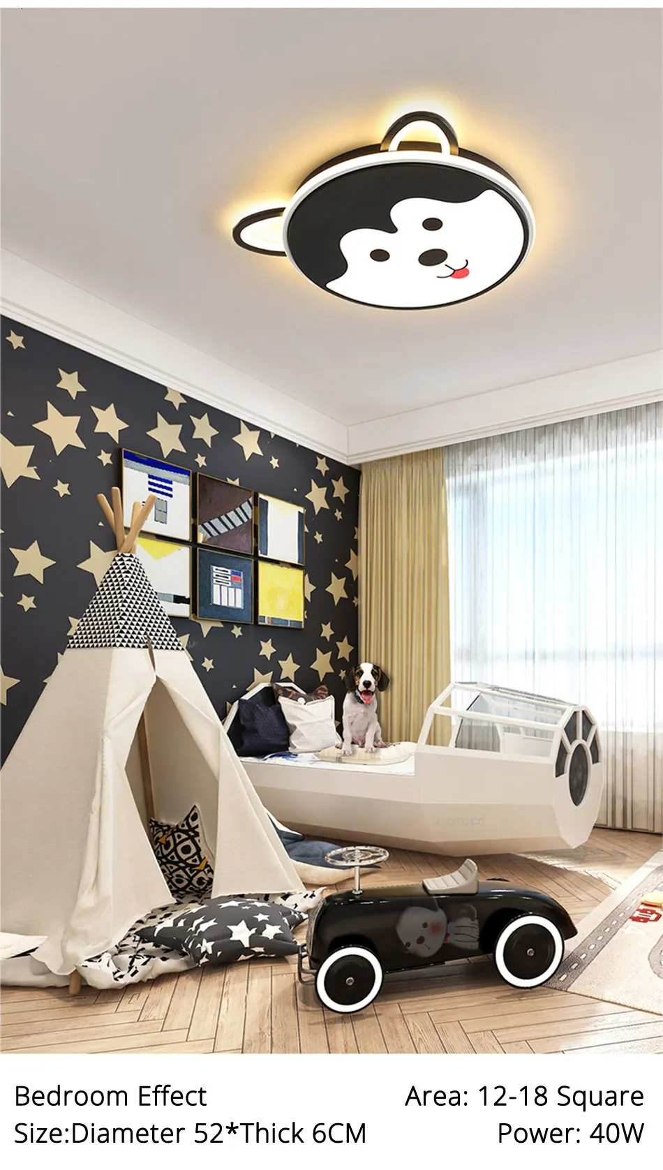 Светодиодный потолочный светильник детская комната мультфильм щенок мальчик девочка комната лампа теплый милый креативный светильник