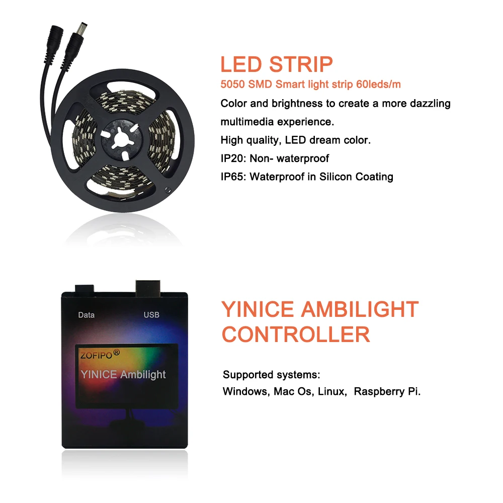 Ambilight Комплект USB Светодиодная лента 5050 RGB цвет мечты для HDTV настольного ПК экран фоновая световая лента 2 м 3 м 4 м 5 м полный комплект