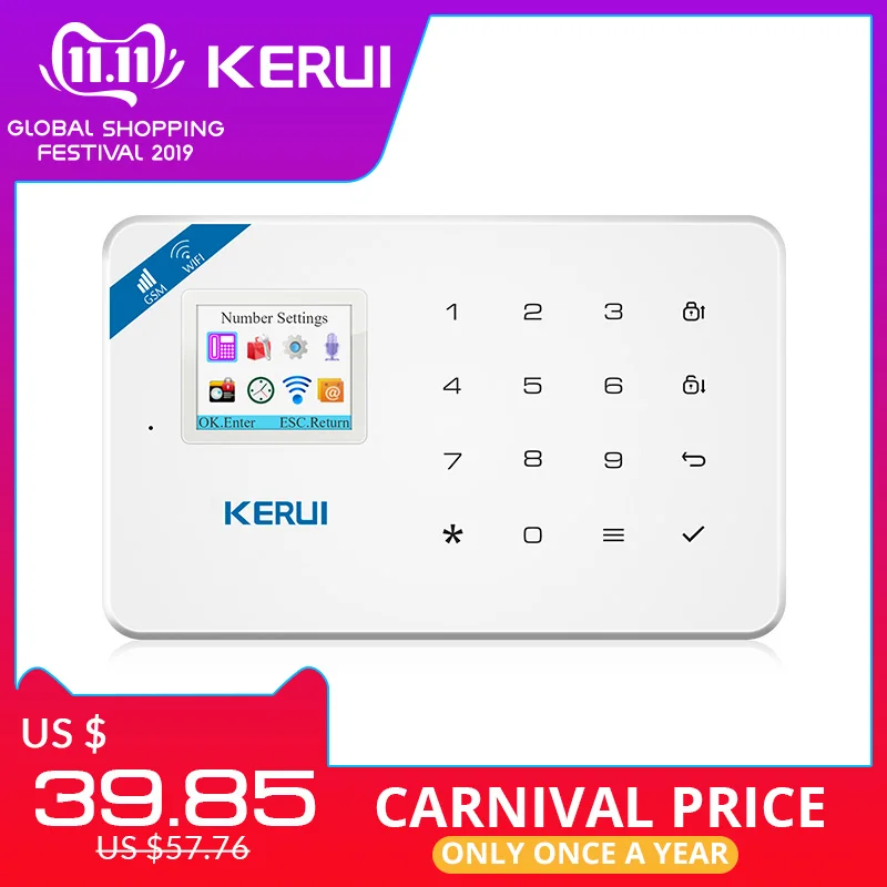 Prix KERUI W18 sans fil WiFi GSM système d alarme de sécurité à domicile panneau d alarme antivol anglais russe espagnol et français