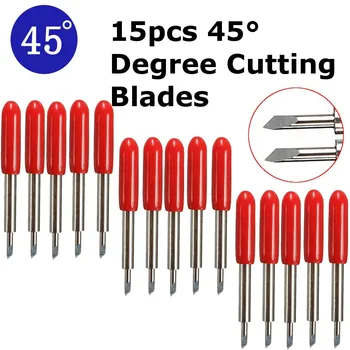 

15pcs 45° degree Cutting Plotter Tungsten Blade Carbide Cutter Cutting Plotter Vinyl 23mm