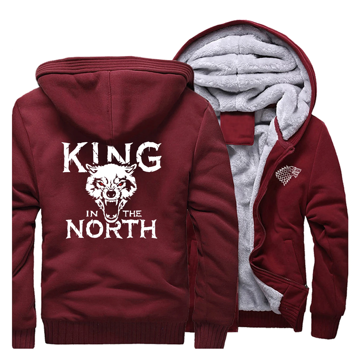 King In The North мужское теплое пальто с принтом Игры престолов, Мужская брендовая куртка, стильная толстовка в стиле хип-хоп, Мужская Уличная одежда, мужская верхняя одежда