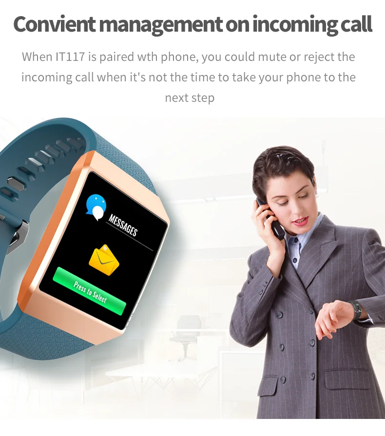 CSTINKJET IT117 Smart Watch Sport Для мужчин Водонепроницаемый Smartwatch сердечного ритма устройство отслеживания с Bluetooth для IOS и Android