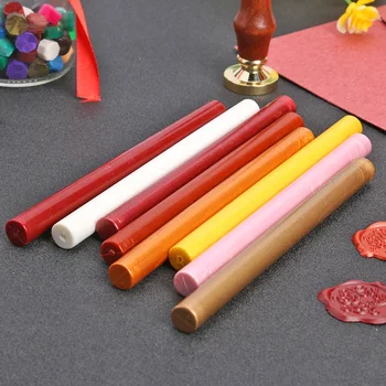 

Antique Retro Sealing Wax Stick Invitations Craft Vintage Cylindrical Seal Stamps Bar for Wedding Parties Ornament