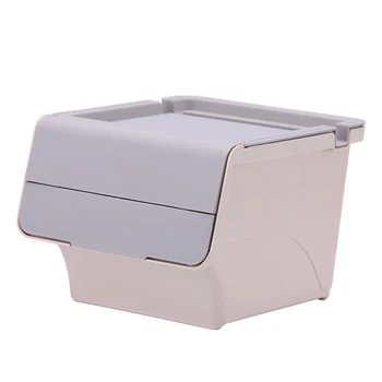 

Home Flip Cover Bedroom Multifunction Desktop Storage Box Plastic Sundries Organizers Dustproof Stackable Trash Can Stationery