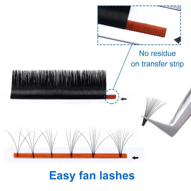 25MM Super Long Easy Fanning Eyelash Extensions Blooming Volume Eyelashes Auto Fans Camellia Individual Lash Extension Supplier 4