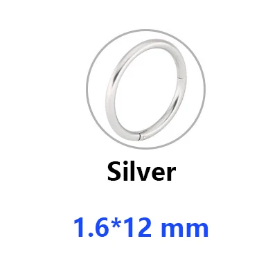 silver-1.6 12 Маленькие Средние размеры, титановые стальные маленькие серьги-кольца для женщин и мужчин, круглые серьги в виде тонкого кольца, кольцевые серьги для ушей, ювелирные изделия - Окраска металла: silver-1.6 12