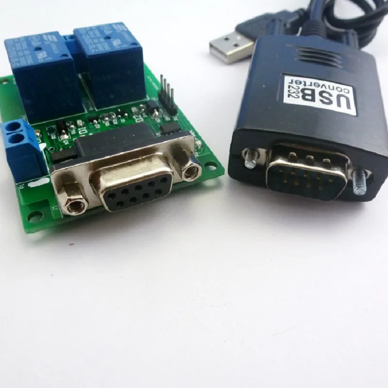 

DC 9V 12V 2Ch RS232 Relay Control Switch & USB to RS232 DB9 PC UART Serial Port for Smart Home