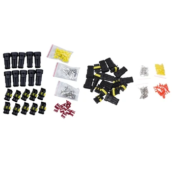 

10 Kit 3 Pin & 2 Pin Way Waterproof Electrical Wire Connector Plug (2Set)