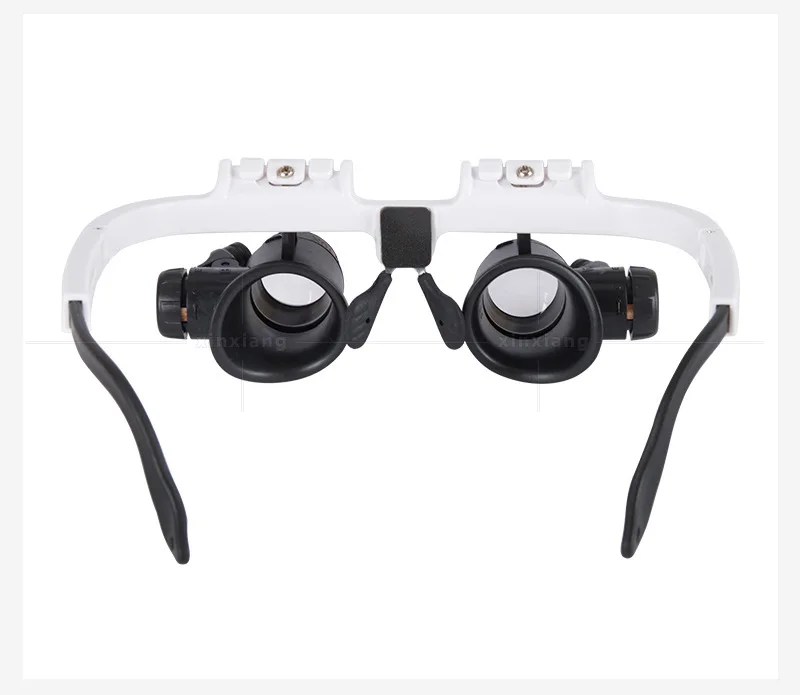 Headband Eye Wear Glasses Magnifier 7X 10X 15X 25X 2 LED Light Magnifying Glass Engraving Watchmaker Magnifier Loupe Binocular