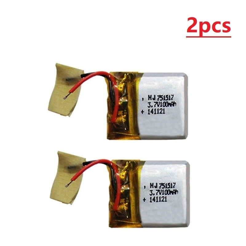 3,7 V 100mAh 751517 LIPO аккумулятор для Cx10 CX-10 CX-12 JJ810 820 828 V646 RC Квадрокоптер 3,7 V Lipo bettery 1-10 шт - Цвет: 2Pcs