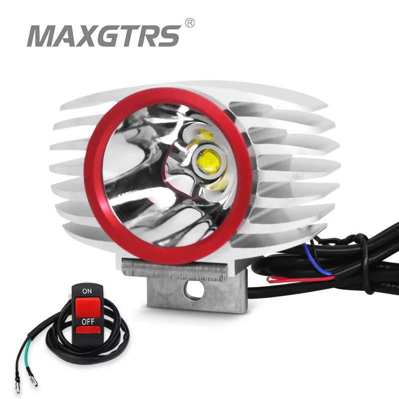 Светодиодный налобный фонарь MAXGTRS для мотоцикла 15 Вт 2250 лм противотуманный