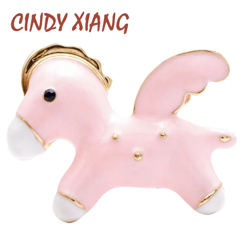 CINDY XIANG 2 цвета на выбор маленькая милая Летающая лошадь Ponny брошь картонная
