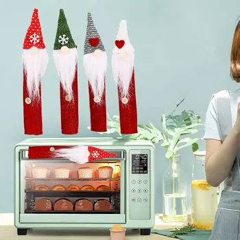 

New 8PCS/Set Christmas Refrigerator Handle Cover Cloth Santa Kitchen Microwave Oven Fridge Door Knob Protector Door Handle Cover