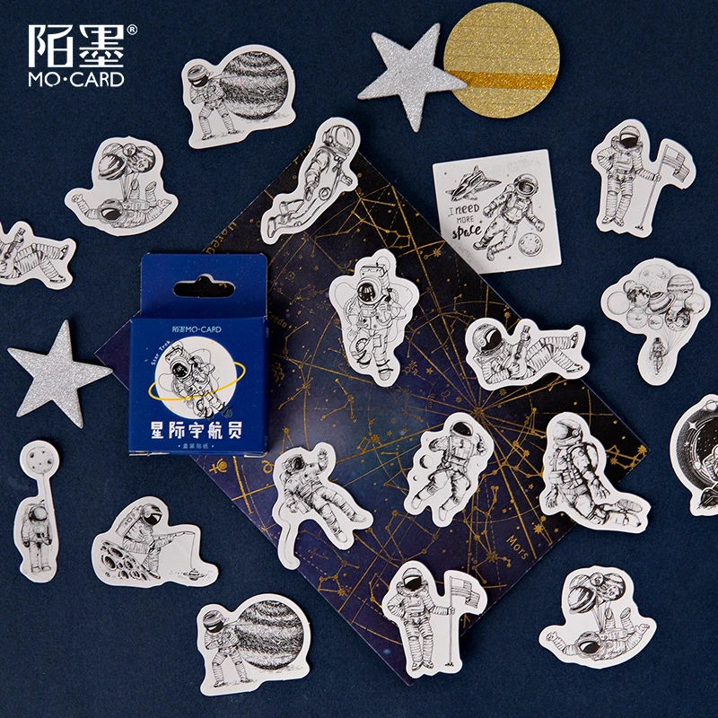 

45pcs/set Star astronaut Bullet Journal Decorative Stickers set Scrapbooking Stick Label Diary Stationery Album stationery