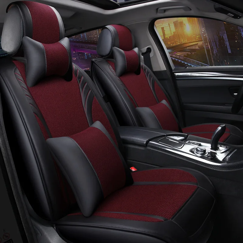 

Car Seat Cover New Style Four Seasons Universal Small Car Flax Seat Cushion Summer Car Seat Cover All Edges Included Viscose Onl