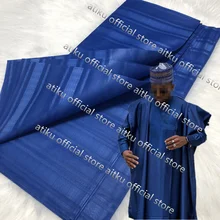 5 ярдов Atiku кружевная ткань хлопок синий цвет Atiku материал для Мужская одежда Atiku ткань для мужчин