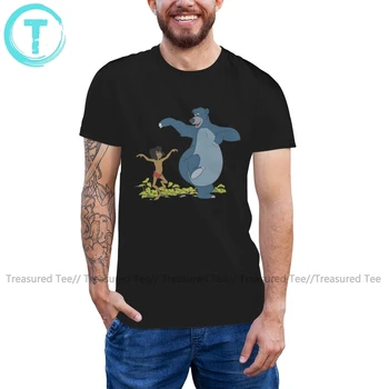 

Jungle Book T Shirt Jungle Book Mowgli And Baloo Dancing T-Shirt Fun 5x Tee Shirt Male Basic 100 Cotton Tshirt