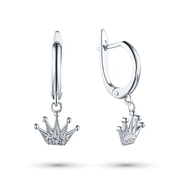 

Silver earrings with diamonds e0601sg06158500