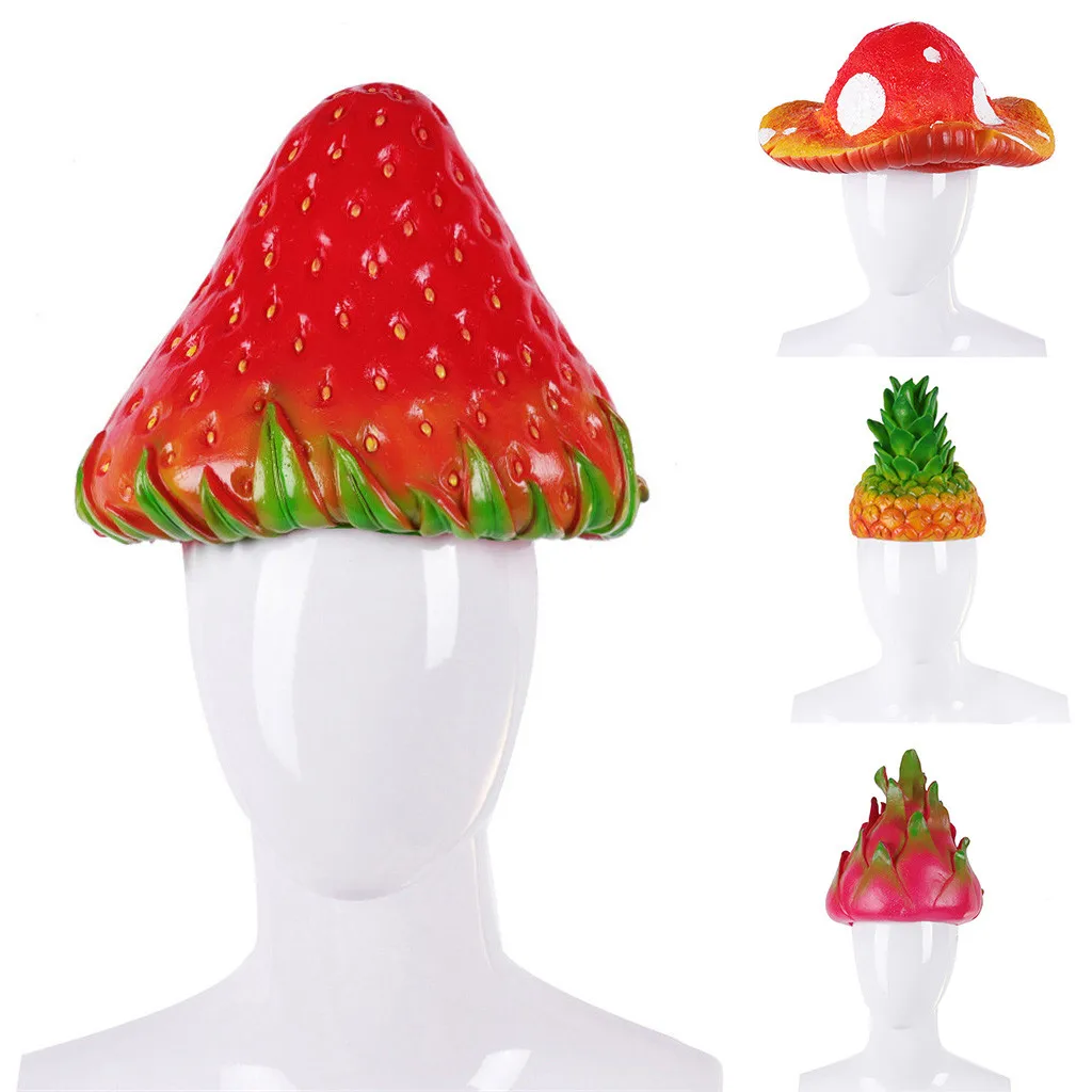 

2019 New Women's Female Winter Cosplay Halloween Carnival Masquerade Party Funny Vegetable Fruit Hat Accessory Lady Headwear A2