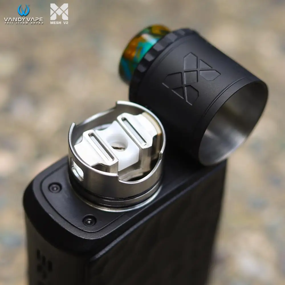  Original Vandy Vape Mesh V2 RDA Tank M V2 RDA 2ml Atomizer fit with A1/Ni80/Dual/SS316L M Wire vand