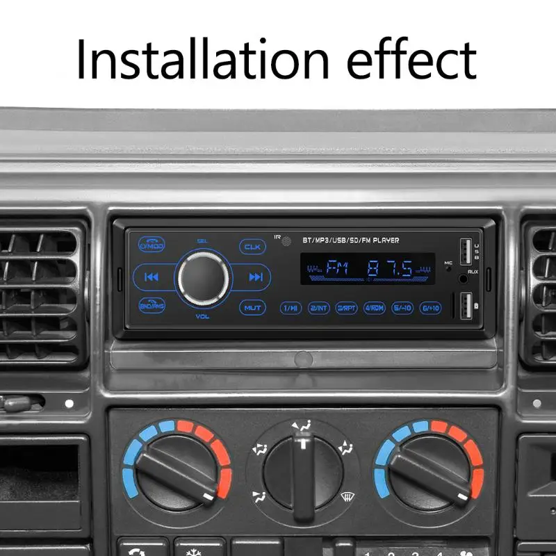 Авторадио 1din Автомагнитола Bluetooth 1 din автомобильный стерео плеер AUX MP3 FM/USB/Радио дистанционное управление Авто Аудио