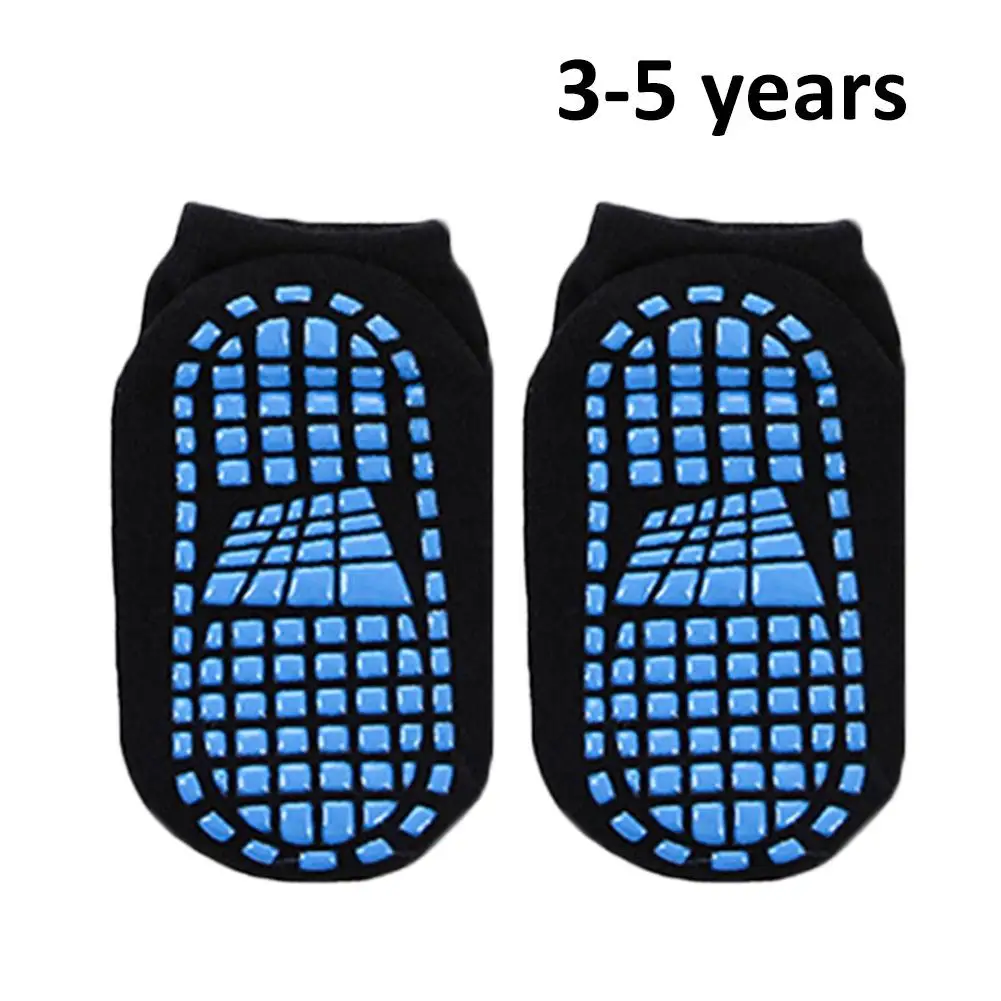 Детские Полиэстеровые хлопковые противоскользящие носки для батута для взрослых удобная одежда нескользящие спортивные носки синий зеленый - Цвет: 35 year