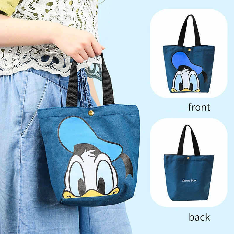 Disney Mickey Donald Duck lunch bag Canvas Shoulder Bag Korean Women Kids Lunchbox Picnic Supplies Insulated Cooler Bags 3