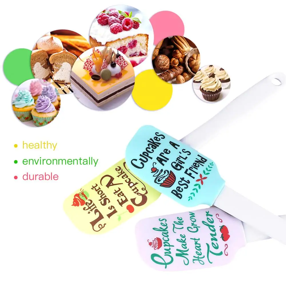  Multicolor Food Grade Non Stick Butter Cooking Silicone Spatula Set Cookie Pastry Scraper Cake Baki