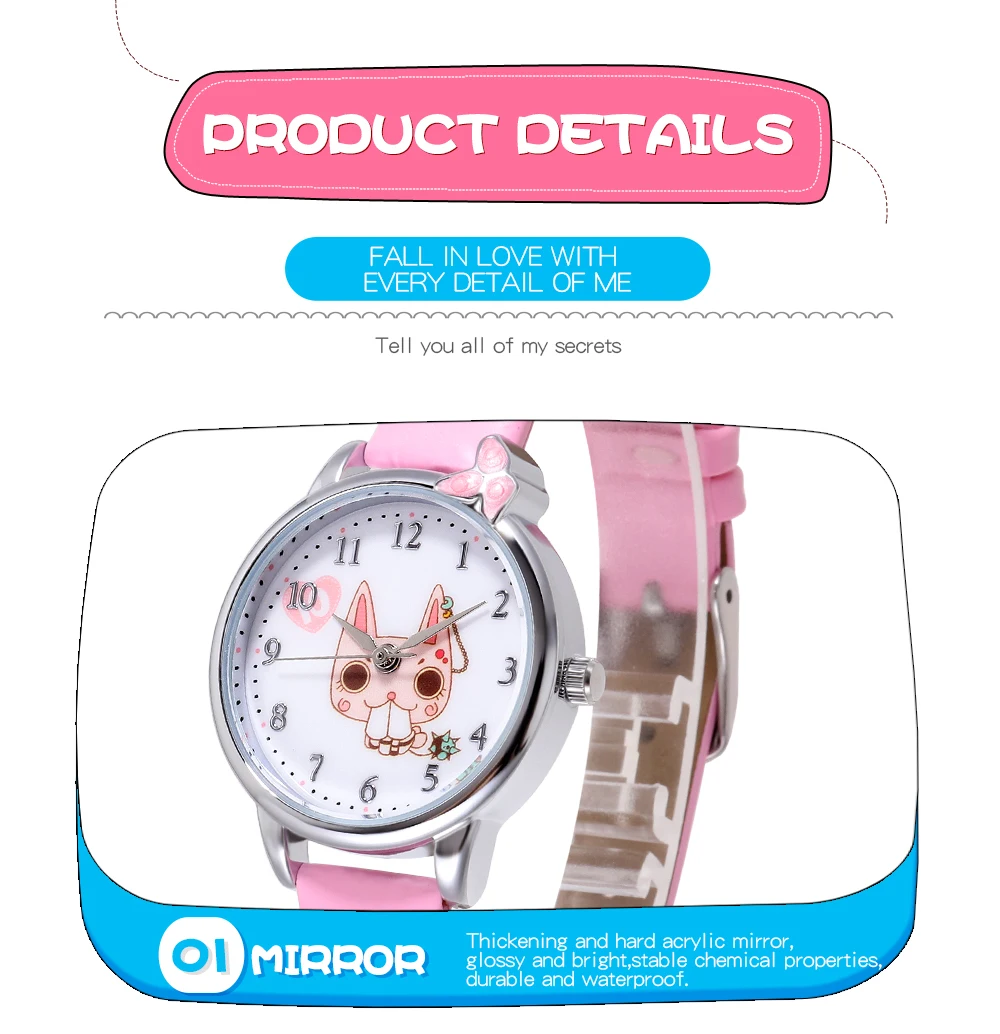 SYNOKE Дети Кварцевые часы Студенческая Мода милый мультфильм Красочный Фиолетовый PU Кожаный ремешок детские наручные часы мальчики девочки часы