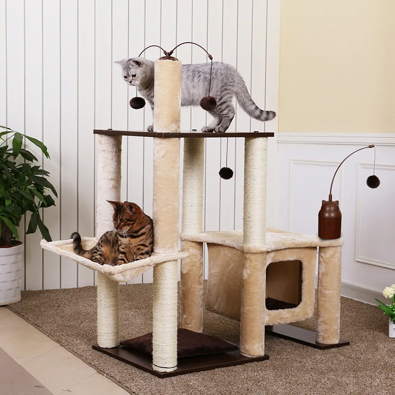 

Elly Pet with Large Cat Climbing Frame Cat Nest Cat Climbing Toys with Sisal Wood Cat Climbing Frame Closeout Processing