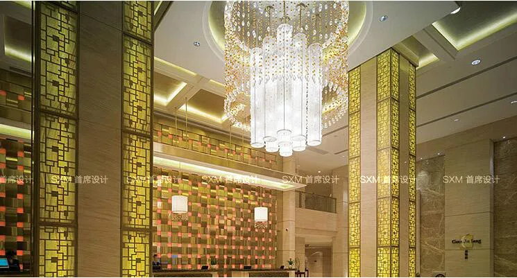 Большая Хрустальная люстра для отелей, Двухуровневая вилла, высококачественные Чайные домики, потолочные хрустальные лампы