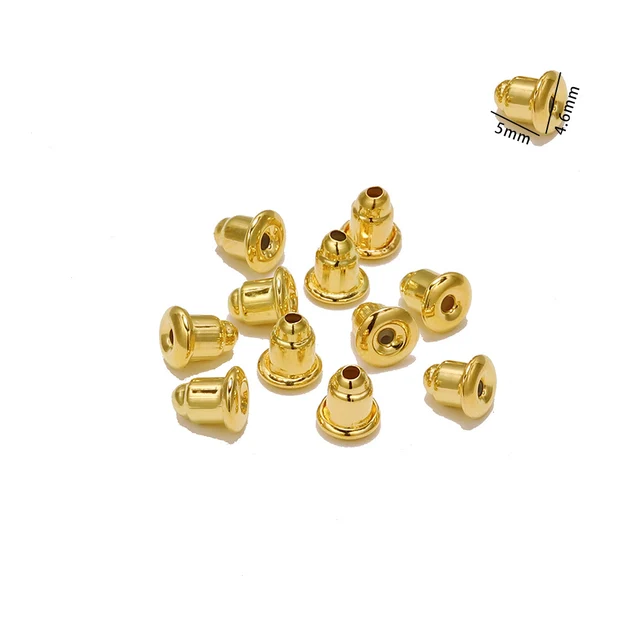 100-200pcs/lot Rubber Earring Back Silicone Round Ear Plug  Earrings Back Stopper For DIY Parts Jewelry Findings Making Tools Style3 Gold