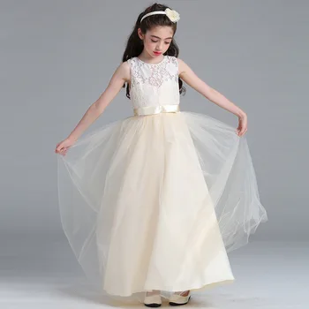 

Teenager Summer Dress 2020 Girls Elegant Lace Long Wedding Evening for Children Kids Christmas Gown Ball Vestidos Costume 4-15Y