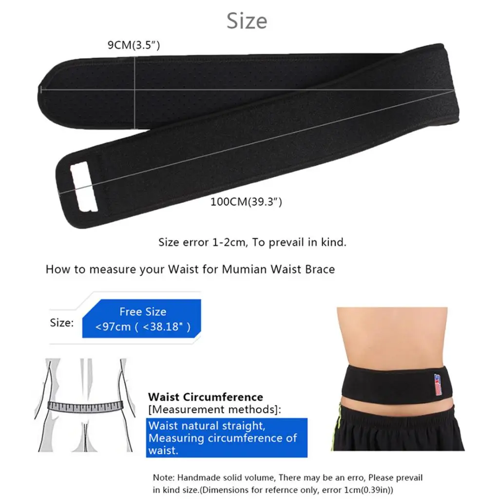 Adjustable Back Brace Lumbar Support Belt Lower Back Brace for Gym, Posture, Lifting, Work, Pain Ease Breathable