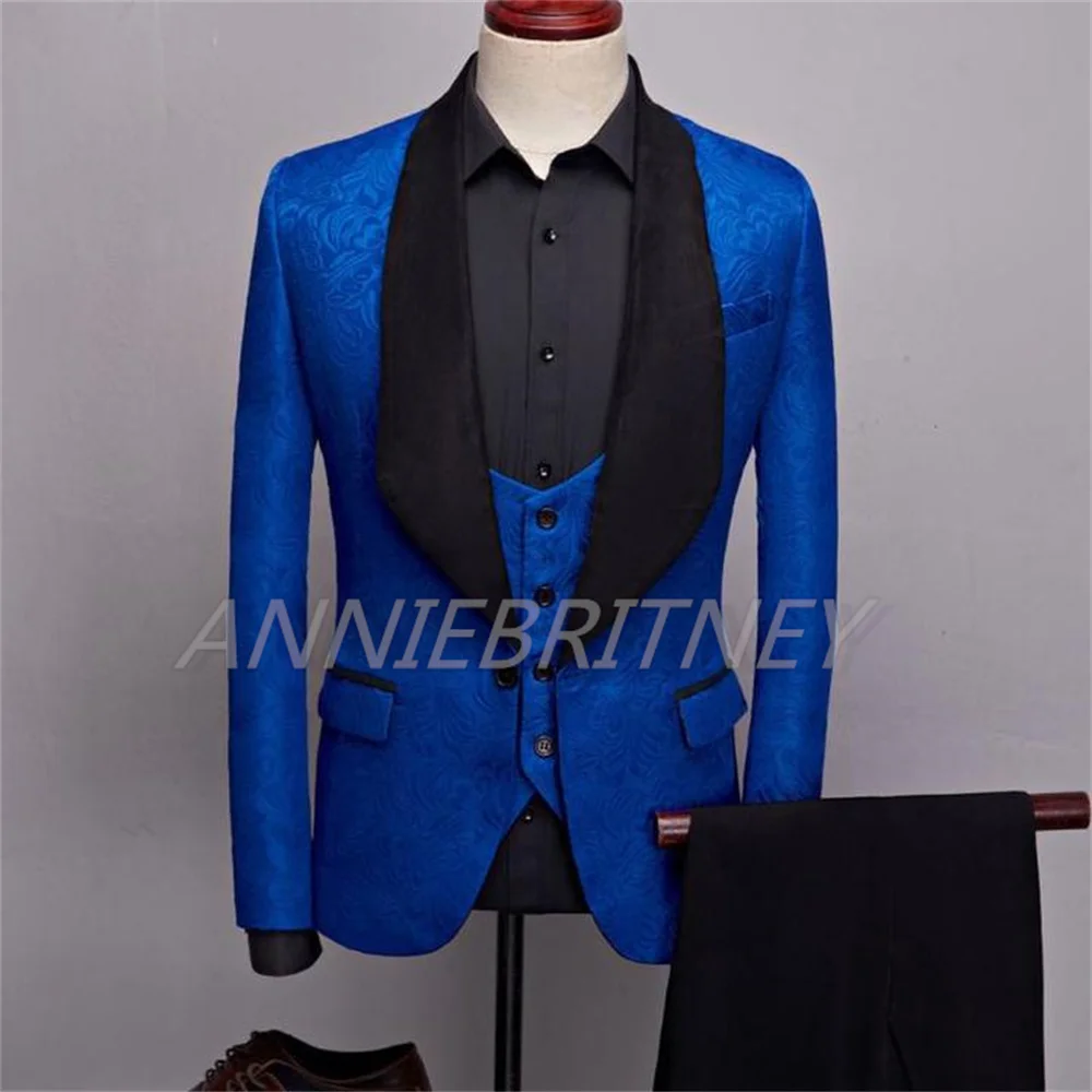 

Fashion Wedding Suit For Men Pink Slim Fit 3 Piece（Jacket+Pant+Vest） Custom Made Plus Size Formal Best Man Party Tuxedo Set