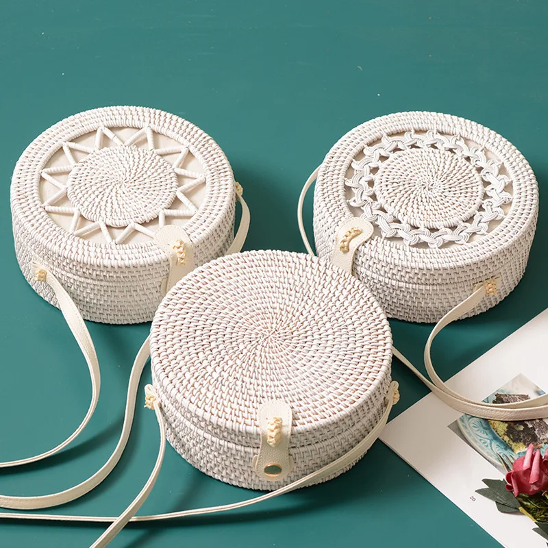  2019 Round Straw Bags Women Summer Rattan Bag Handmade Woven Beach Crossbody Bag Circle Bohemia Han - 33026774164