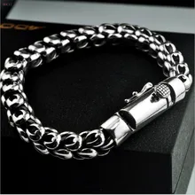 S925 Silver Thai silver dragon bracelet Men's rough chain Handmade retro fashion personality domineering bracelet for men