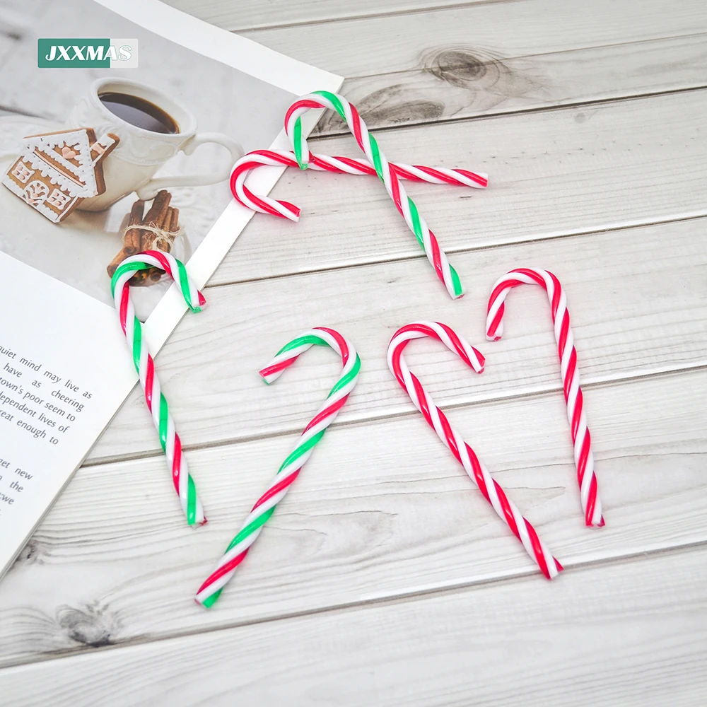 Christmas Pendant Plastic Candy Cane Artificial Lollipop Home Xmas Tree Decoration New Year Children's Gift Natal Navidad