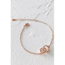 La MaxZa Серебро 925 двойной круглый круг браслеты с сердечками для женщин дизайнер 925 стерлингового серебра ювелирные изделия браслет минималистский a