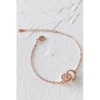 

La Monada Silver 925 Double Round Circle Heart Bracelets For Women Designer 925 Sterling Silver Jewelry Bracelet Minimalist a