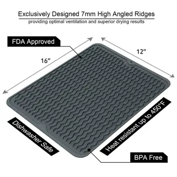 

Foldable Silicone Dish Drying Mat Non-Slip Placemat Tableware Silicone Drain Pad Insulation Pot Mat Tableware Kitchen Tools 2020