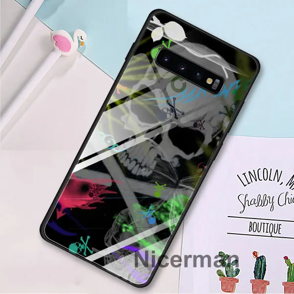 02 Мрачный смерть с косой смерти молитва закаленное Стекло Чехлы для samsung Galaxy S10 S8 S9 плюс S10e Note 9 10 плюс A50 A30 чехол Coque - Цвет: 02