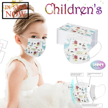 

Kids Children's Mask Disposable Face Mask 3Ply Ear Loop 50PC Mask Baby Unisex Dustproof Protect Mask Respirator Mouth Masks