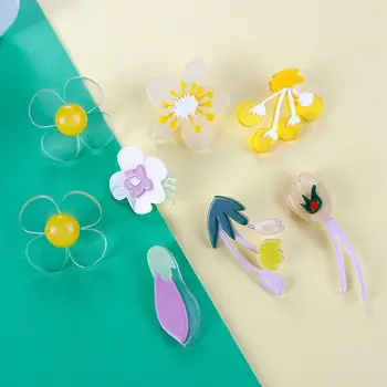 

AENSOA 2020 Korean Hyperbole Transparent Acrylic Flower Drop Earrings For Women Summer Holiday Pendientes New Design Jewelry